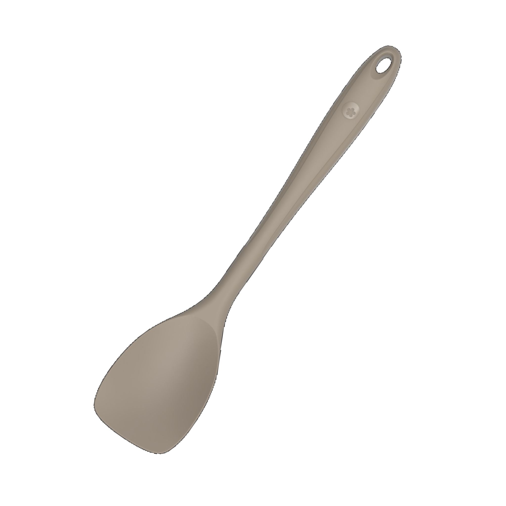 Flexlöffel in taupe mit flexiblem Kopf und langem, ergonomischem Griff aus Kunststoff.