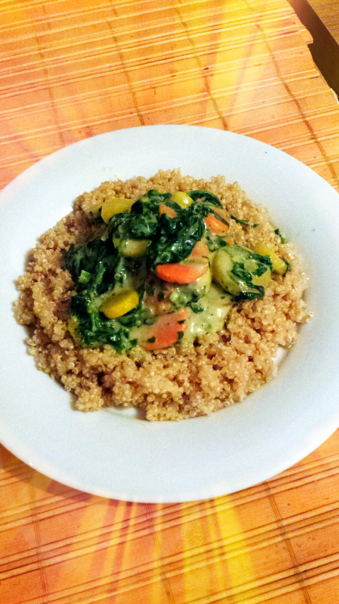 Quinoa mit Spinat Karotten Soße - Die Pfanne von harecker.de