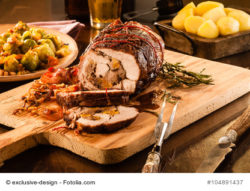 Sliced pork roast with stuffing