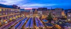 Der Blick von oben auf den Christkindlesmarkt in Augsburg 2024