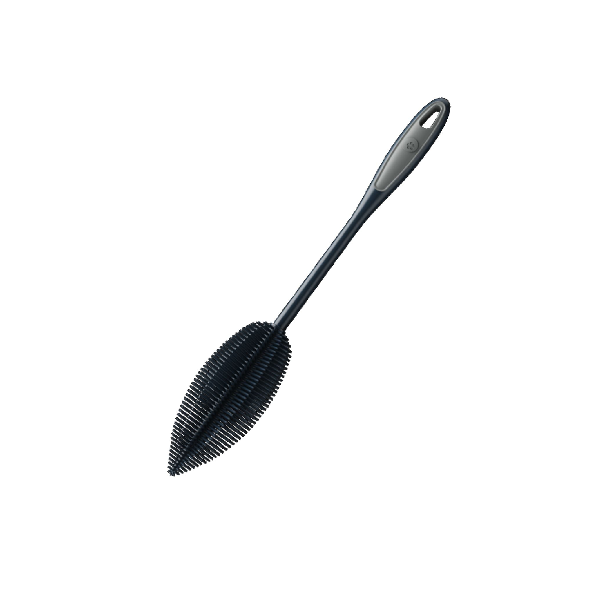 Flaschenbürste mit anthrazitfarbenem Griff und Borsten-Design für gründliche Reinigung.